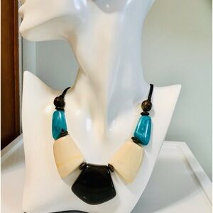 Turquoise Chunky Beaded Boho Necklace